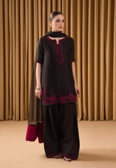 Lulusar Raw Silk Hand Embellished 3 Piece Unstiched