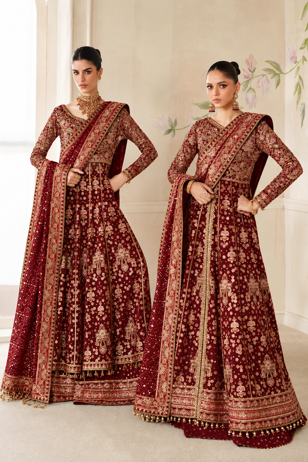 Baroque Luxury Chiffon Embroidered Maxi 3 Piece Unstitched / Stitched