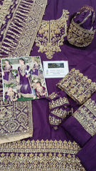 Dananeer Soft Raw Silk Formal Wear Dress Embroidered 3 Piece Unstitched/ Stitched