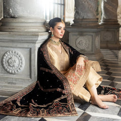 Zainab Chottani Heavy Embroidered Velvet Shawls 3 Piece Unstitched / Stitched