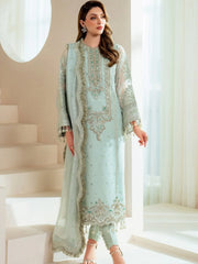 Alizeh Organza Embroidered & Hand Embellished 3 piece Unsitched / Stitched