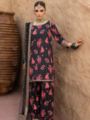 Charizma Black Multi Embroidered Luxury Silk 3 piece Unstitched / Stitched