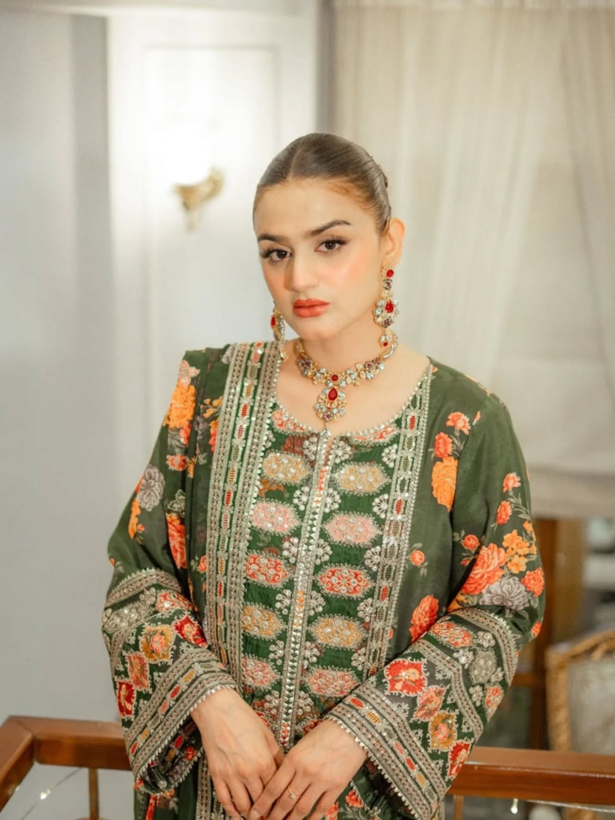 Aneela's Digital Printed Luxury Lawn Emb Collection 3Piece Unstitched / Stitched