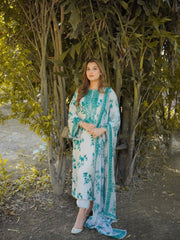Aneela's Digital Printed Luxury Lawn Emb Collection 3Piece Unstitched / Stitched