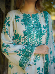 Aneela's Digital Printed Luxury Lawn Emb Collection 3Piece Unstitched / Stitched