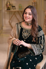 Aneela's Luxury Velvet Embroidered Collection 3 Piece Unstitched