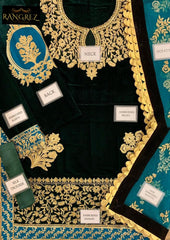 Zainab Chottani Heavy Embroidered Velvet 3 Piece Unstitched