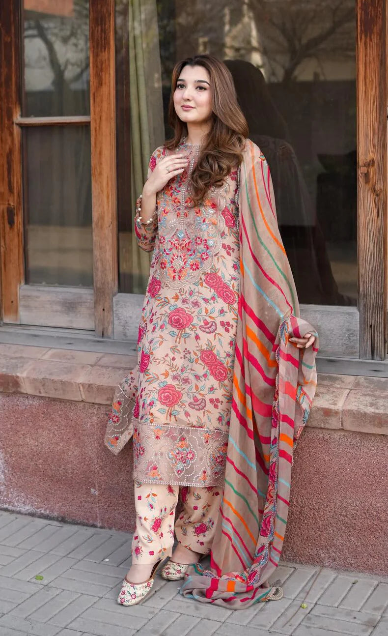 Aneela's Luxury Lawn Emb Collection 3Piece Unstitched / Stitched