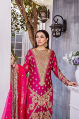 Nameera Farooq Formal Collecion Shamoz Silk Embroidery 3 piece Unstitched / Stitched