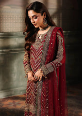 Charizma Dastan-e-Jashan Red Luxury Chiffon Collection 3 Piece Unstitched