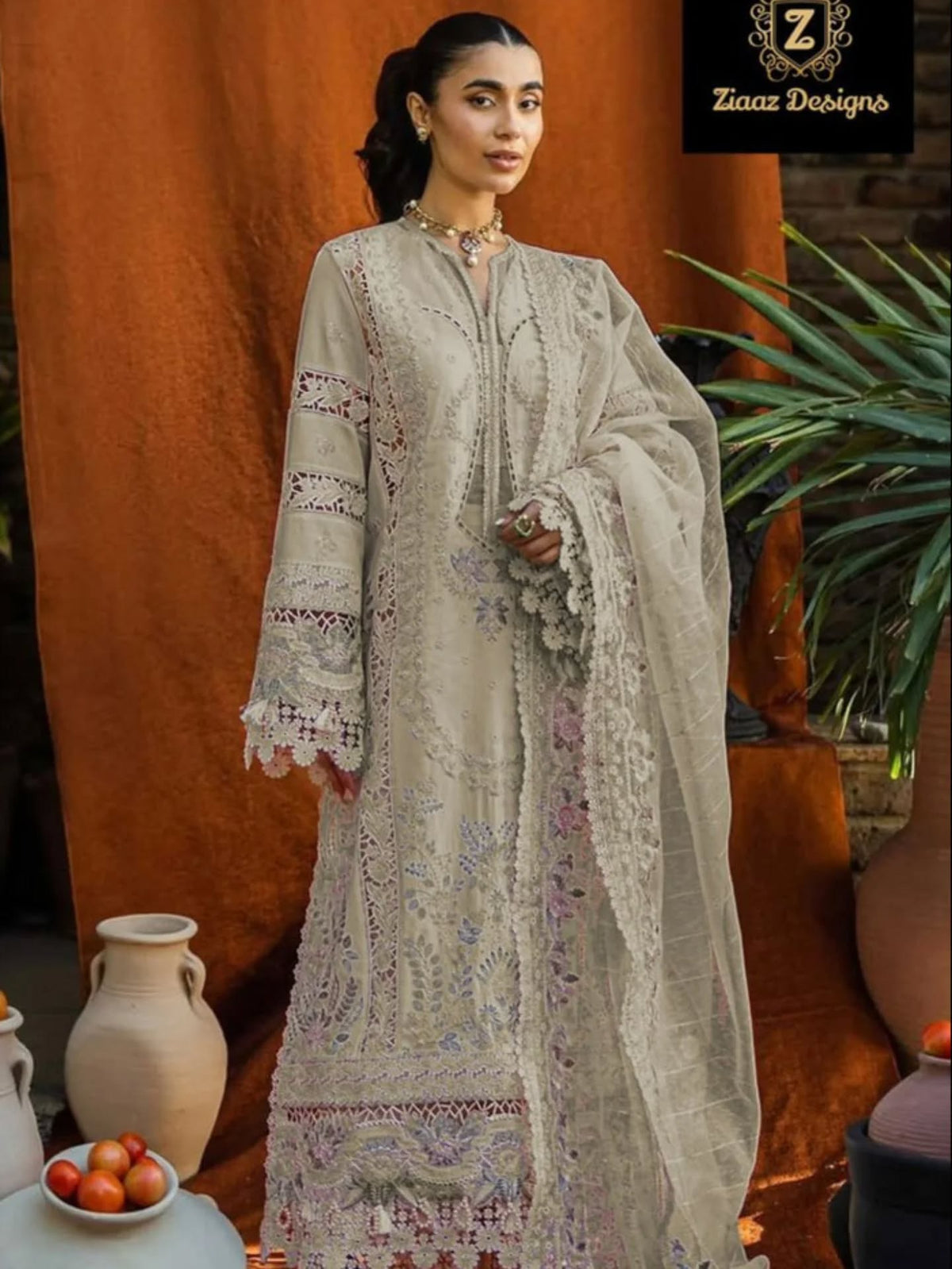 Bin Ilyas Luxury Embroidered Lawn 3 Piece Unstitched / Stitched