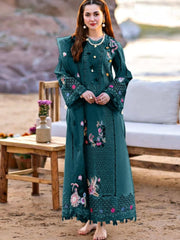 Qalamkar Lawn Chikan Kari Embroidered 3 Piece Unstitched / Stitched