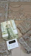 Baroque Chantelle Embroidered Luxury Net Saree 3 Piece Unstitched / Stitched