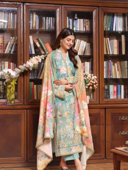 Aneela's Luxury Lawn Emb Collection 3Piece Unstitched / Stitched