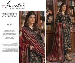 Aneela's Luxury Lawn Emb Collection 3Piece Unstitched / Stitched