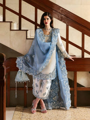 Hussain Rehar Luxury Dress Lawn Embroidered 3 Piece Unstitched / Stitched