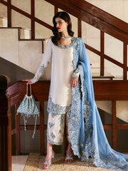 Hussain Rehar Luxury Dress Lawn Embroidered 3 Piece Unstitched / Stitched