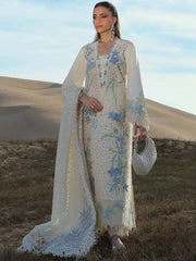 Rang Rasiya Lawn Luxury Chikankari Embroidered Dress 3 Piece Unstitched / Stitched