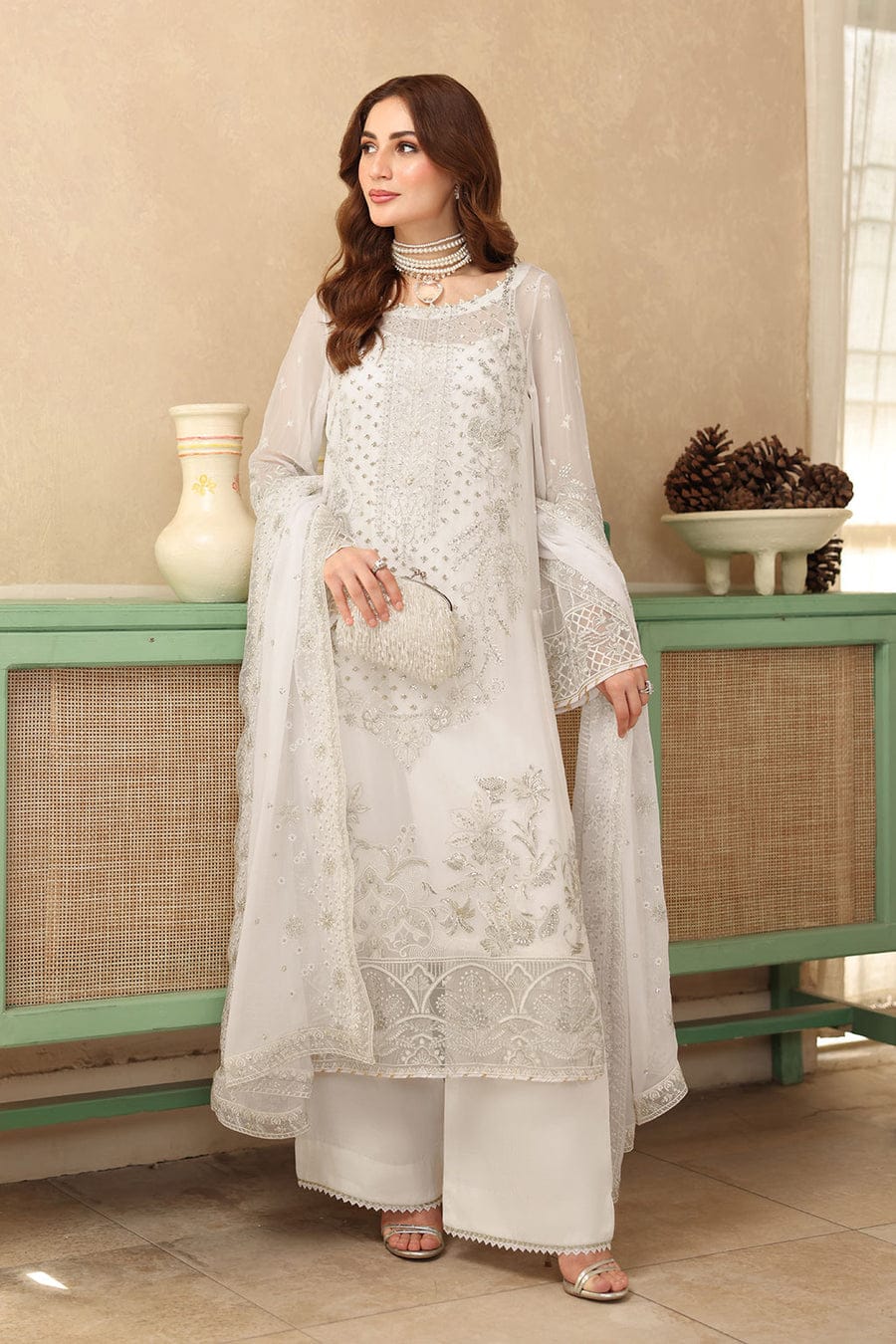 Ramsha Embroidered Chiffon 3 Piece Unstitched