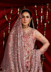Hussain Rehar Wedding Collection Hand Work Organza 3 piece Unstitched