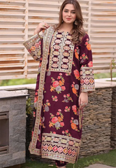 Aneela's Luxury Silk Emb Collection Digital Printed 3 Piece Unstitched