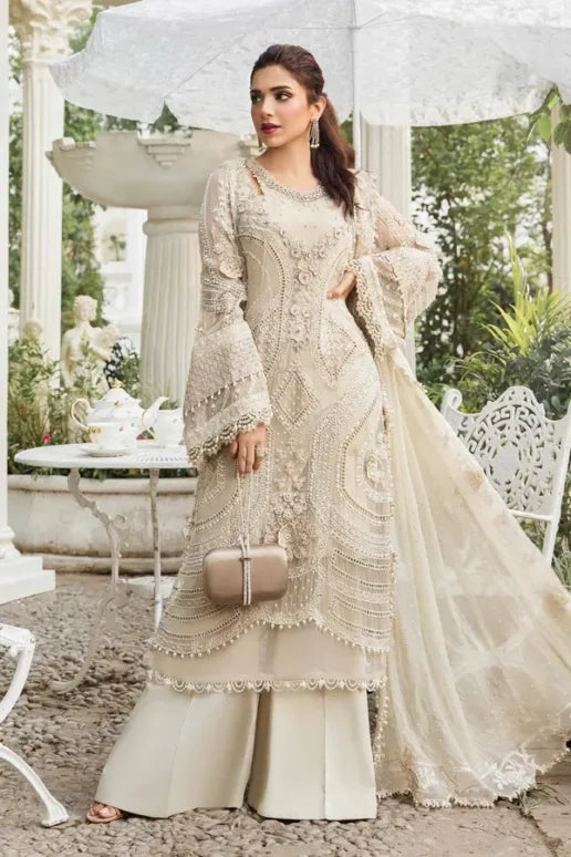 Mariaa B Luxury Chiffon Embroidered Collection 3 Piece Unstitched / Stitched