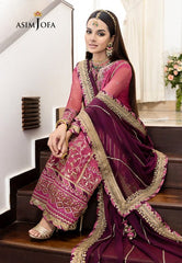 Asim Jofa Luxury Chiffon Embroidered 3 piece Unstitched