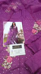 Vanya Purple Formal Collecion Raw Silk Embroidery 3piece Unstitched