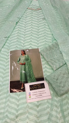 Baroque Luxury Net Embroidered 3 Piece Unstitched / Stitched