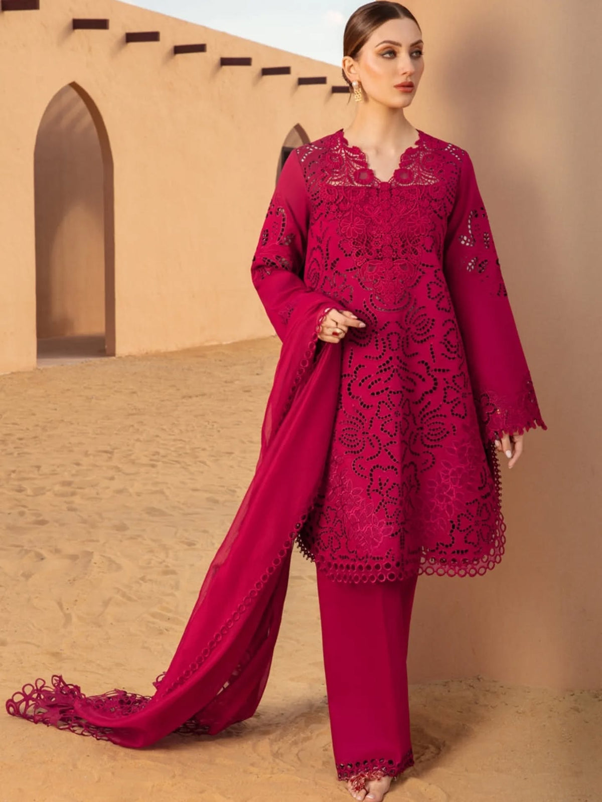 Rang Rasiya Lawn Luxury Chikankari Embroidered Dress 3 Piece Unstitched / Stitched