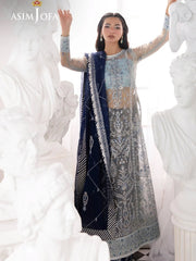 Asim Jofa Embroidered Luxury Net 3 Piece Unstitched / Stitched
