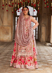 Hussain Rehar Wedding Collection Hand Work Organza 3 piece Unstitched