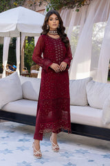 Azure Luxury Chiffon Embroidered 3 Piece Unstitched
