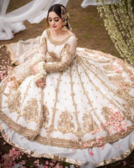 Maha Wajahat Purple Bridal Collection Net 3 Piece Unstitched / Stitched