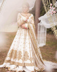 Maha Wajahat Purple Bridal Collection Net 3 Piece Unstitched / Stitched