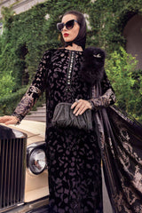 Maria B Palachi Luxury Velvet Dress Embroidered 3 Piece Unstitched / Stitched