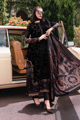Maria B Palachi Luxury Velvet Dress Embroidered 3 Piece Unstitched / Stitched