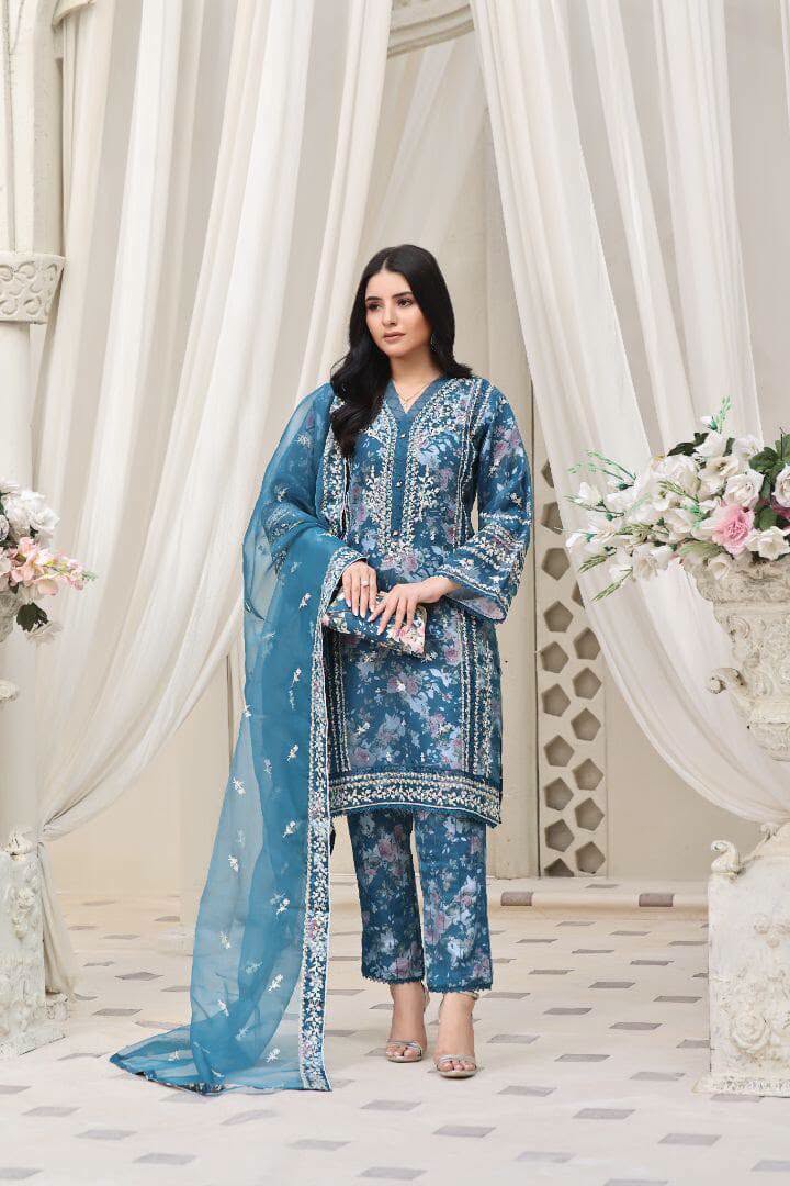 Guzel Luxury Dress organza Collection 3 Piece Unstitched / Stitched
