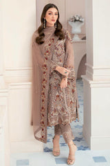Ramsha Embroidered organza Dress 3 Piece Unstitched / Stitched