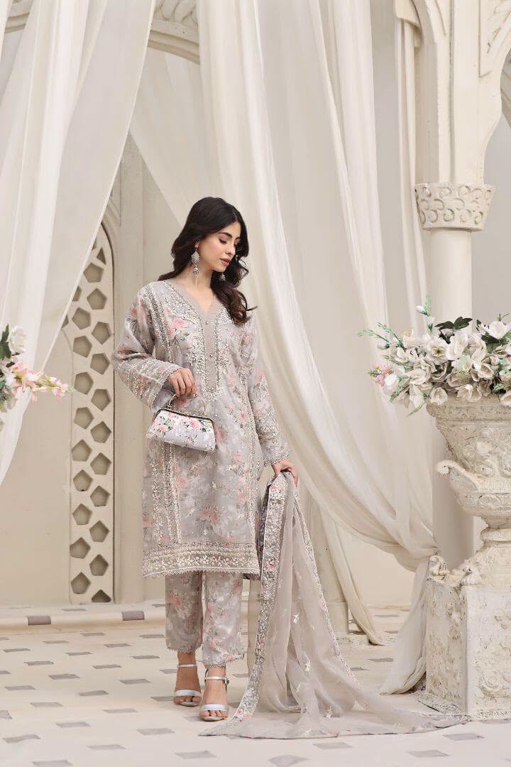 Guzel Luxury Dress organza Collection 3 Piece Unstitched / Stitched