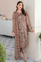 Ramsha Embroidered organza Dress 3 Piece Unstitched / Stitched