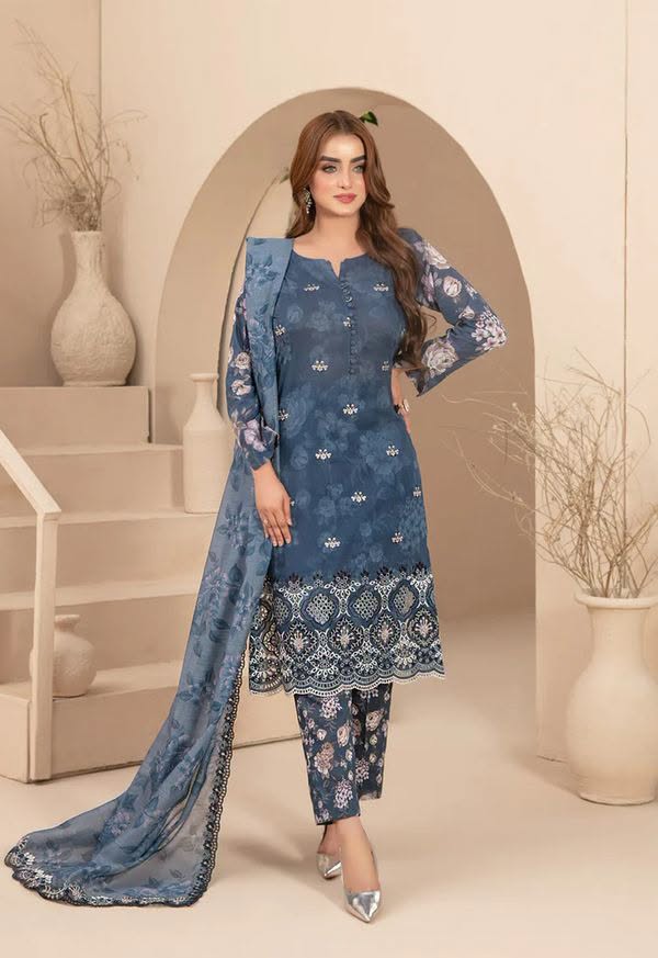 Ma yaar Luxury Lawn Embroidered 3 piece Unstitched / Stitched