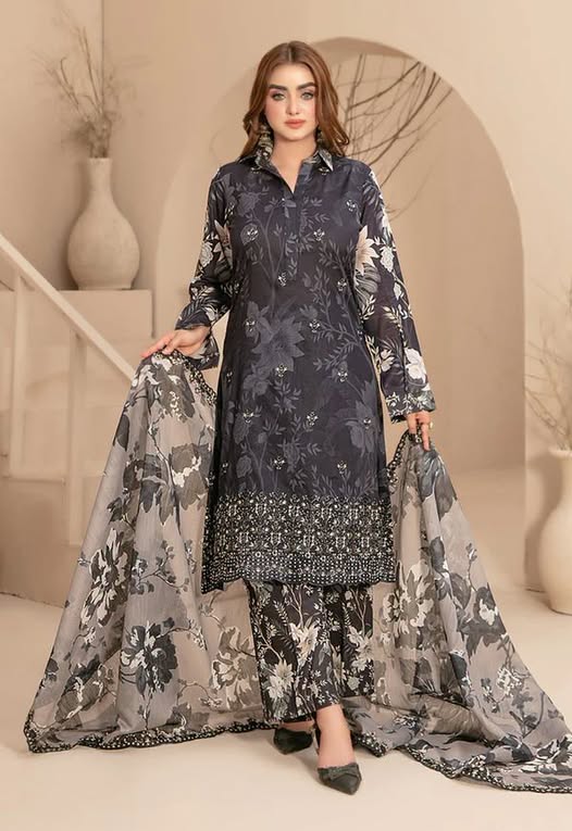 Ma yaar Luxury Lawn Embroidered 3 piece Unstitched / Stitched