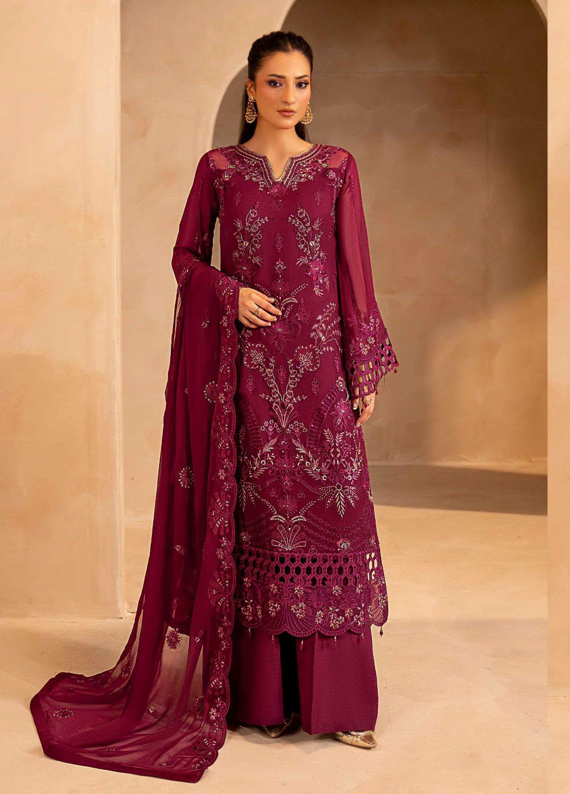 Maryams Formal Collection Chiffon Embroidery 3ps Unstitched / Stitched