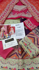 Bin Ilyas Raw Silk Embroidered Lehenga Maxi Unsitched