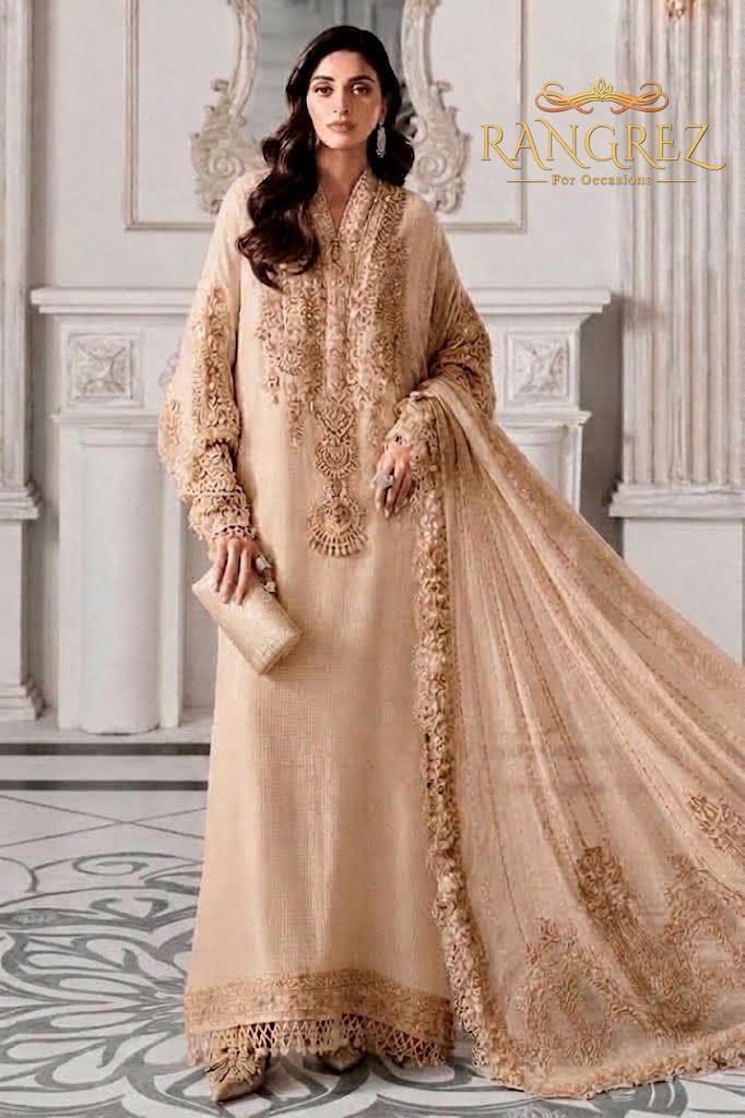 Maria B Luxury Chiffon Embroidery Collection 3 Piece Unstitched / Stitched