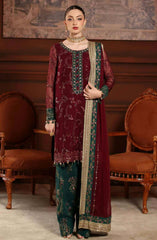 Nureh Luxury Chiffon Embroidered 3 Piece Unstitched / Stitched