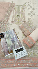Agha Noor organza Embroidered Formal Collection 3 Piece Unstitched / Stitched