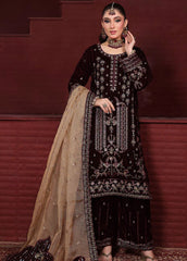 Dr.Haris Luxury Velvet Dress Embroidered 3 Piece Unstitched / Stitched