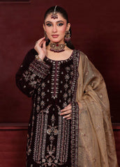 Dr.Haris Luxury Velvet Dress Embroidered 3 Piece Unstitched / Stitched